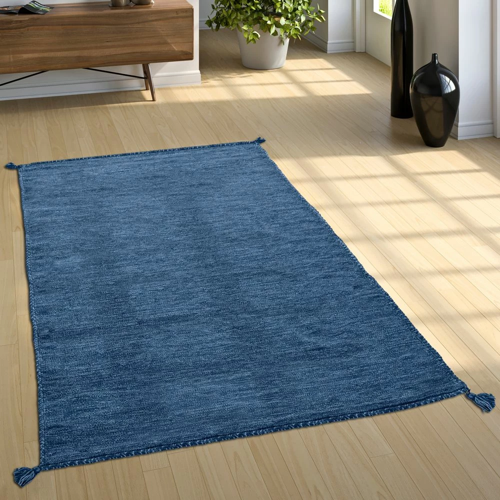 Xrugs Navy Blue Rug Stripes Cotton Rugs Handwoven Tassels Living Room Bedroom Area Mat 1 Xrugs Navy Blue Rug Stripes Cotton Rugs Handwoven Tassels Living Room Bedroom Area Mat