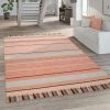 Xrugs Apricot Cotton Rug Striped Handwoven Tassels Large XL Small Living Room Hall Mat Cotton Rugs