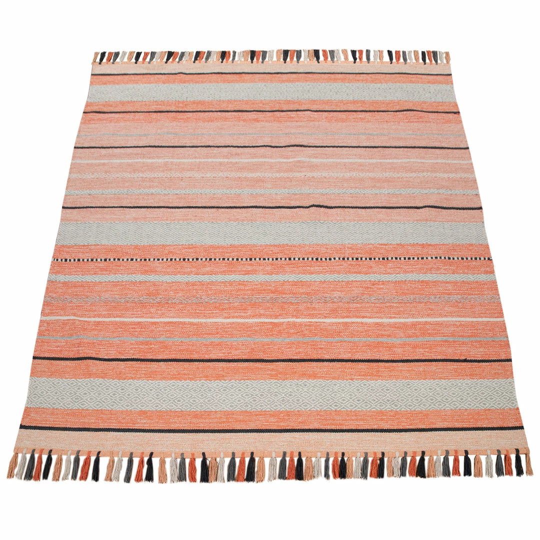Xrugs Apricot Cotton Rug Striped Handwoven Tassels Large XL Small Living Room Hall Mat Cotton Rugs 4 Xrugs Apricot Cotton Rug Striped Handwoven Tassels Large XL Small Living Room Hall Mat Cotton Rugs