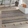 Xrugs Cotton Rugs Large Cotton Rug Striped Multicolored Grey Black Orange Yellow Mustard Cream Mat