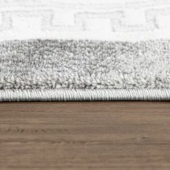 Xrugs Grey Baroque Style Rug Flower Pattern Extra Large Size Area Hallway Runner Mat