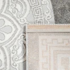 Xrugs Grey Baroque Style Rug Flower Pattern Extra Large Size Area Hallway Runner Mat