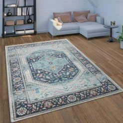 Xrugs Blue Outdoor Rug Oriental Pattern Large XL Small Decking Garden Patio Rugs Mat