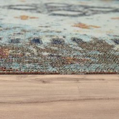 Xrugs Outdoor Rug Large Teal Blue Oriental Diamond Pattern Patio Garden Decking Mats Outdoor Rugs