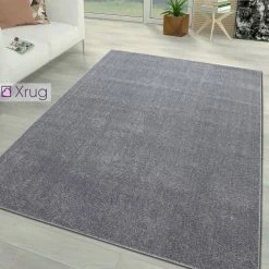 Xrugs Modern Plain Grey Rug Silver Grey Soft Extra Large Small Living Room Bedroom Rug Hall Runner Circle Round