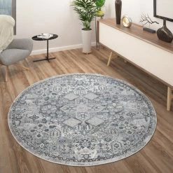 Xrugs Traditional Oriental Rug Grey Cream Blue Colours Large Small Runner Round Carpet Runners