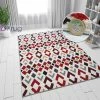 Xrugs Cream Rug Red Yellow Grey Diamond Geometric Berber Pattern Small Large Runner