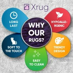 Xrugs Abstract Rug Grey Blue Modern Marble Design Carpet Large Small Living Room Bedroom Area Carpet