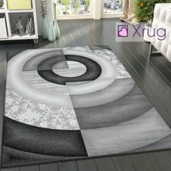Xrugs Designer Rug Grey Black Modern Art Woven Living Room Carpet Small Large Soft Area Mat