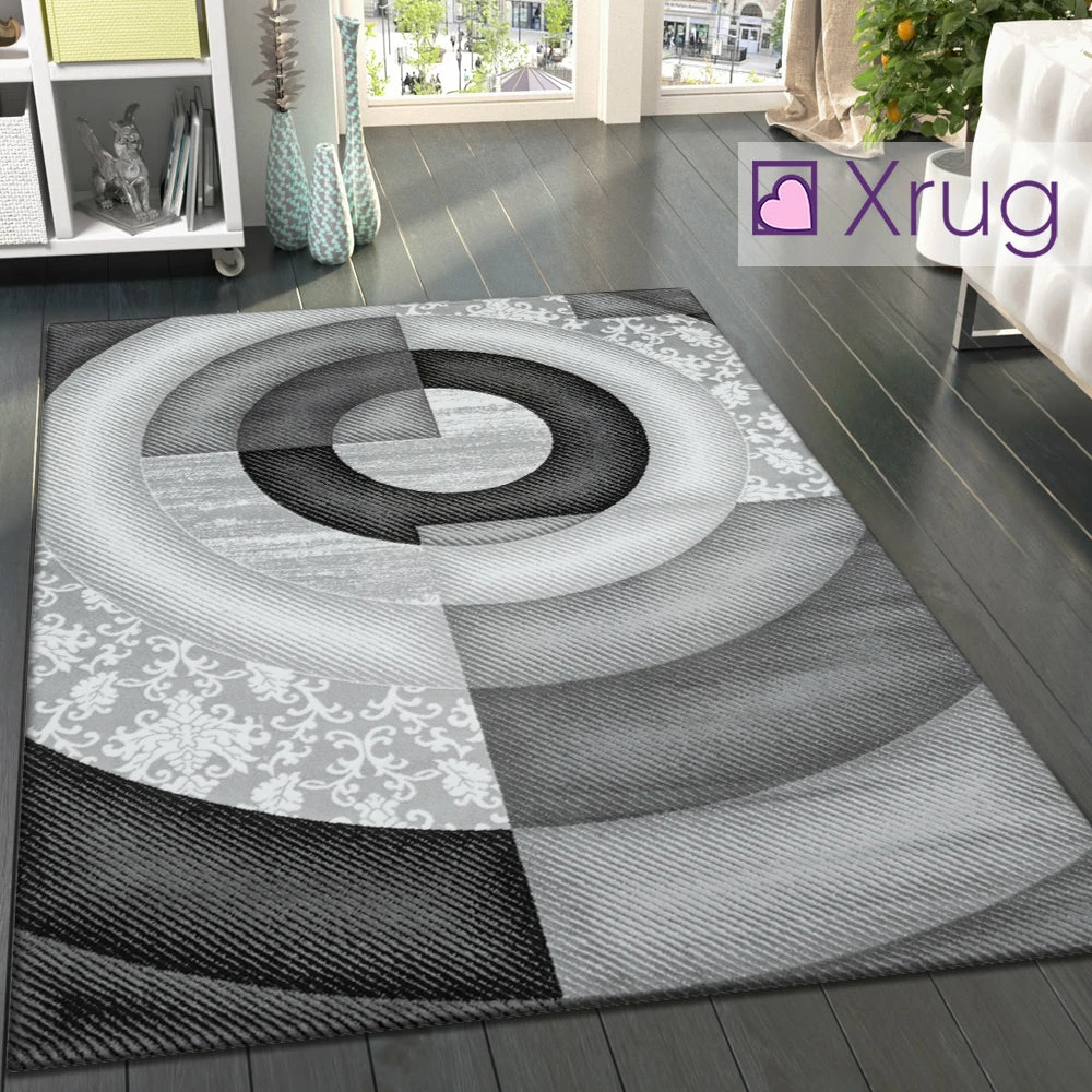 Xrugs Designer Rug Grey Black Modern Art Woven Living Room Carpet Small Large Soft Area Mat 1 Xrugs Designer Rug Grey Black Modern Art Woven Living Room Carpet Small Large Soft Area Mat